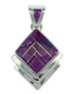 Southwestern Genuine Sterling Silver Magenta Turquoise Pendant YX67012